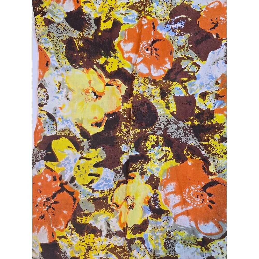 Cotton Daisy Button Down Shirt Lightweight roll‎ tab sleeves Hipster Size L New - Picture 15 of 16